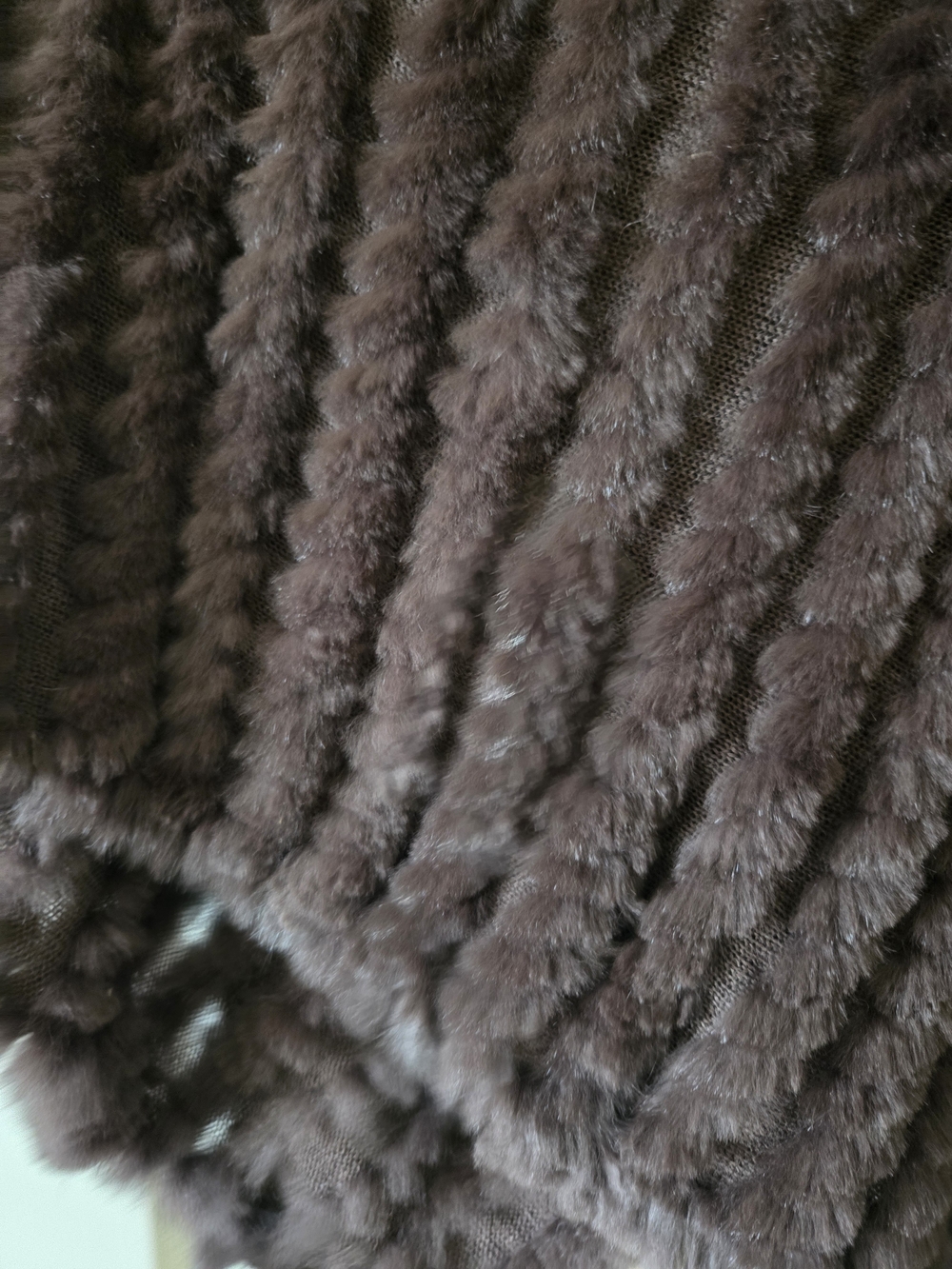 Genuine Rabbit And Wool Blend  Poncho - Picture 2 of 4
